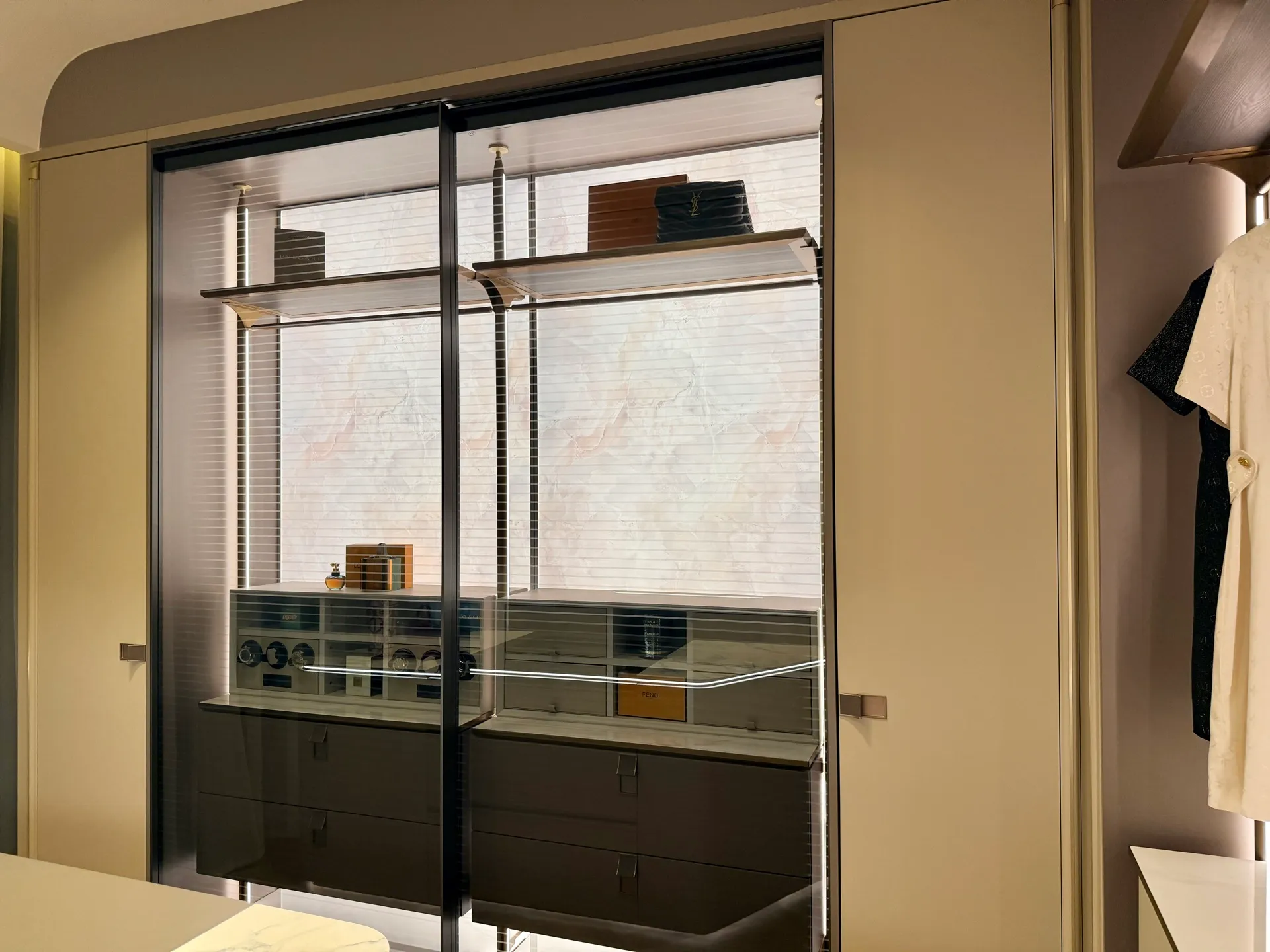 Wardrobe interior showroom display